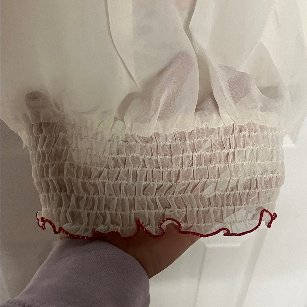Isabella Rodriguez Cream Blouse with Floral Accents - Picture 7 of 7